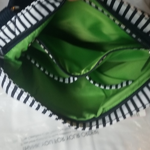 Thirty-One Organizing Shoulder Bag Navy Pinstripe - Picture 5 of 8